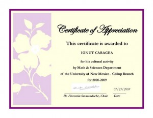 UNMG-Certificate of recognition-Ionut Caragea